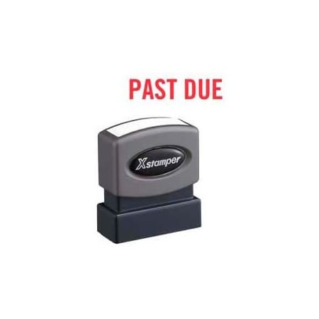 Shachihata Xstamper Pre-Inked Message Stamp, PAST DUE, 1-5/8" x 1/2", Red 1362